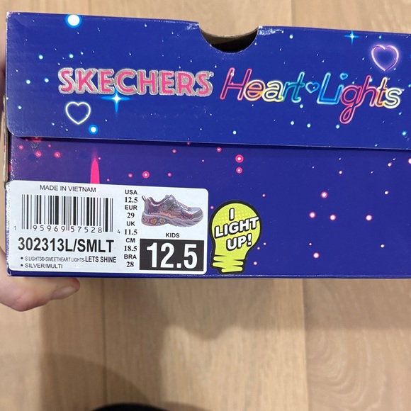 NWT Skechers Girls Heart Light Slip on Sneakers - Pink and Silver size 12.5 - Picture 5 of 8